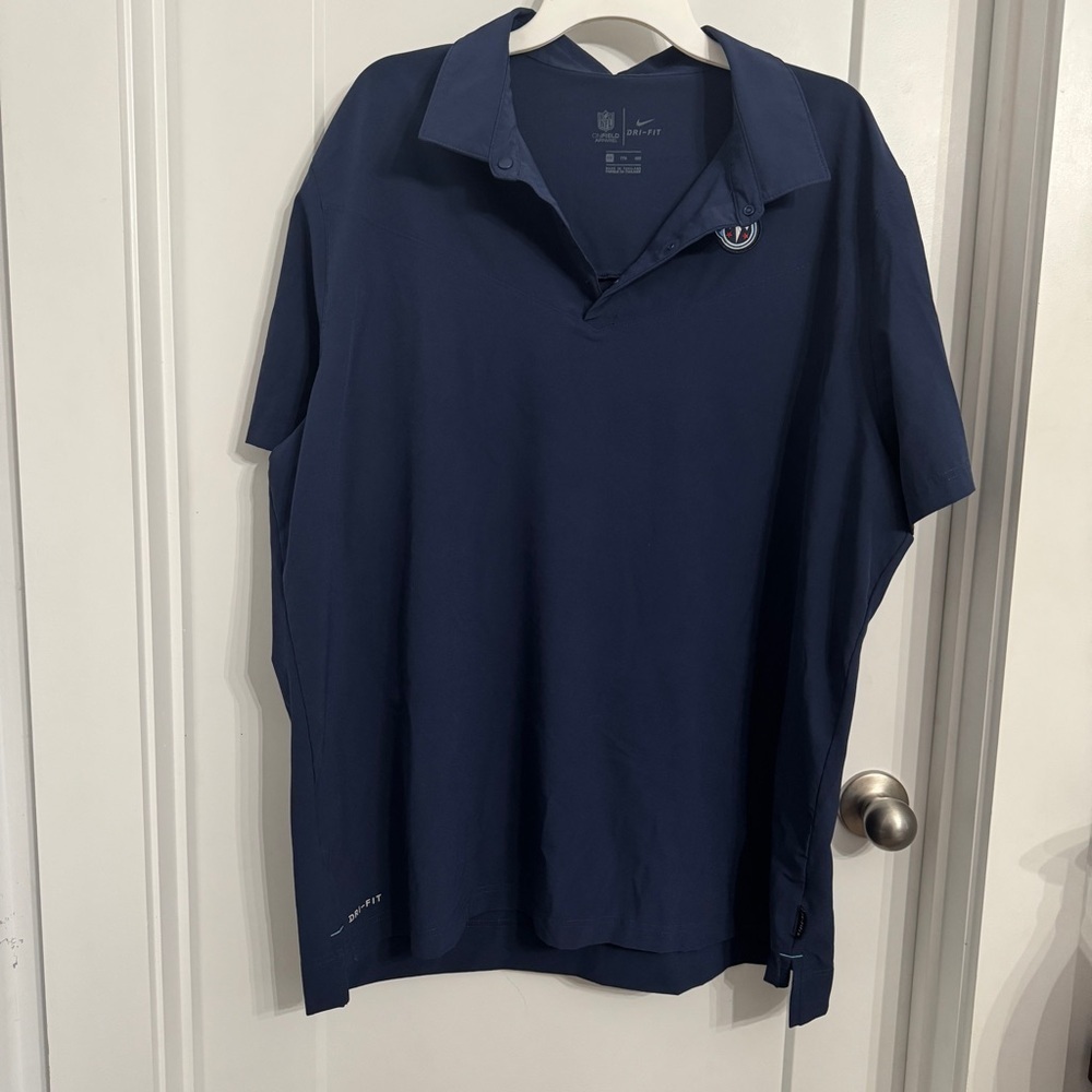 Nike Dri-Fit Team Issued Tennessee Titans NFL On-Field Blue Polo Mens XXL NFL